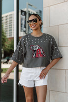 ALABAMA CRIMSON TIDE MAKING MOVES ALL-OVER RHINESTONE CROPPED TEE WITH YOKE