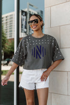 NASHVILLE SC MAKING MOVES ALL-OVER RHINESTONE CROPPED TEE WITH YOKE