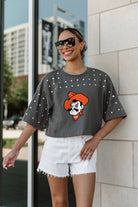 OKLAHOMA STATE COWBOYS MAKING MOVES ALL-OVER RHINESTONE CROPPED TEE WITH YOKE