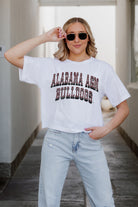 ALABAMA A&M BULLDOGS CLAIM TO FAME BOXY FIT WOMEN'S CROPPED TEE