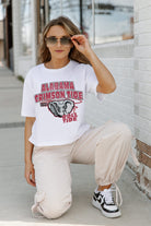 ALABAMA CRIMSON TIDE GAMEDAY GOALS BOXY FIT WOMEN'S CROP TEE