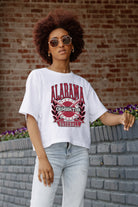 ALABAMA CRIMSON TIDE BASES LOADED BOXY FIT WOMEN'S CROP TEE