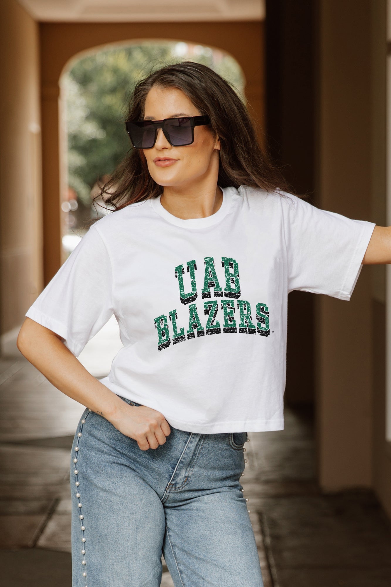 ALABAMA AT BIRMINGHAM BLAZERS CLAIM TO FAME BOXY FIT WOMEN'S CROPPED TEE