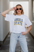 ANGELO STATE RAMS CLAIM TO FAME BOXY FIT WOMEN'S CROPPED TEE