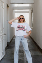 ARKANSAS RAZORBACKS CLAIM TO FAME BOXY FIT WOMEN'S CROPPED TEE