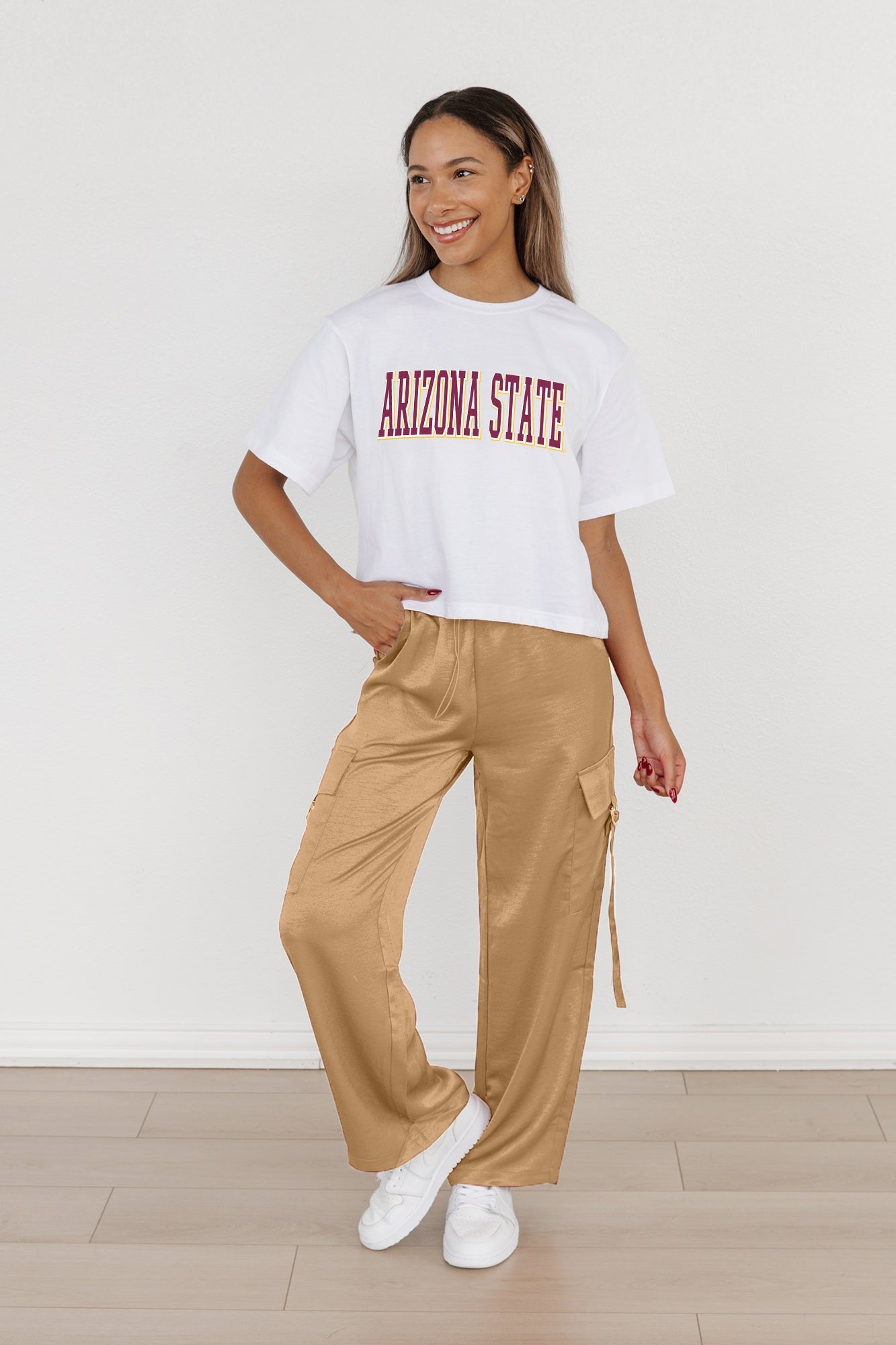 ARIZONA STATE SUN DEVILS ALL-STAR APPEAL BOXY FIT WOMEN'S CROPPED TEE BY MADI PREWETT TROUTT