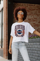 AUBURN TIGERS BASES LOADED BOXY FIT WOMEN'S CROP TEE