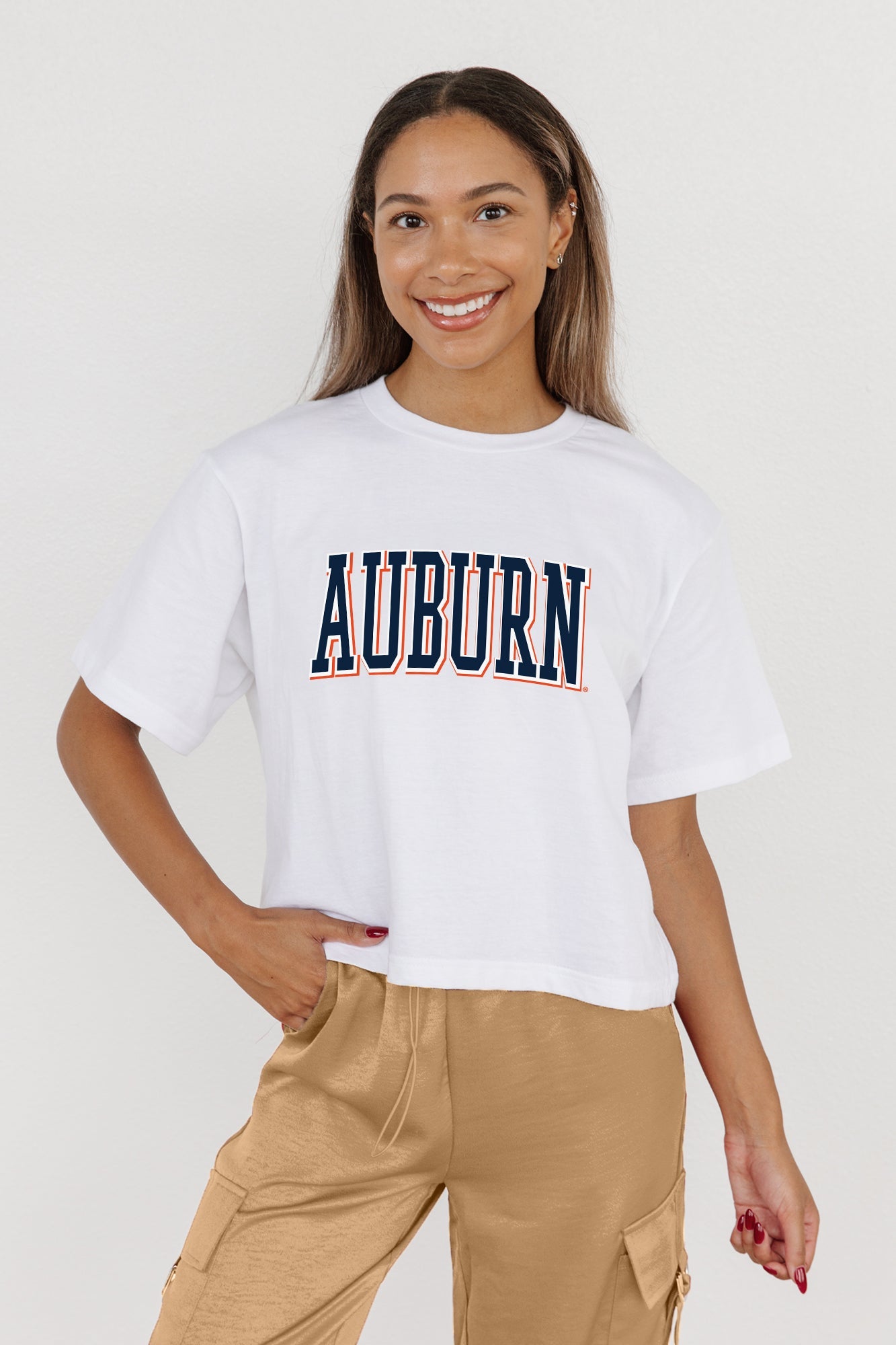 AUBURN TIGERS ALL-STAR APPEAL BOXY FIT WOMEN'S CROPPED TEE BY MADI PREWETT TROUTT