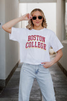 BOSTON COLLEGE EAGLES CLAIM TO FAME BOXY FIT WOMEN'S CROPPED TEE