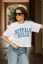 BUFFALO BULLS CLAIM TO FAME BOXY FIT WOMEN'S CROPPED TEE