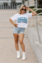 CAROLINA PANTHERS CLAIM TO FAME BOXY FIT WOMEN'S CROPPED TEE