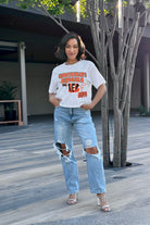 CINCINNATI BENGALS GAMEDAY GOALS BOXY FIT WOMEN'S CROP TEE