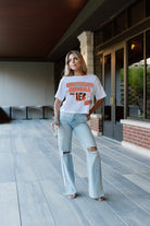 CINCINNATI BENGALS GAMEDAY GOALS BOXY FIT WOMEN'S CROP TEE