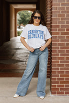 CREIGHTON BLUEJAYS CLAIM TO FAME BOXY FIT WOMEN'S CROPPED TEE