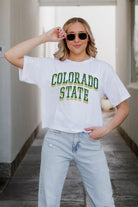 COLORADO STATE RAMS CLAIM TO FAME BOXY FIT WOMEN'S CROPPED TEE