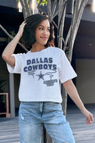 DALLAS COWBOYS GAMEDAY GOALS BOXY FIT WOMEN'S CROP TEE