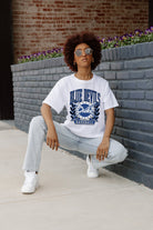 DUKE BLUE DEVILS BASES LOADED BOXY FIT WOMEN'S CROP TEE