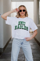 EASTERN MICHIGAN EAGLES CLAIM TO FAME BOXY FIT WOMEN'S CROPPED TEE