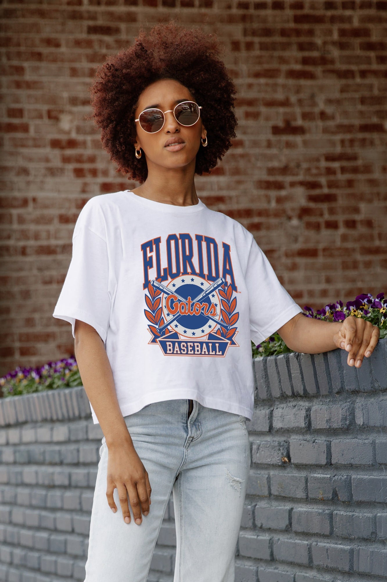 FLORIDA GATORS BASES LOADED BOXY FIT WOMEN'S CROP TEE