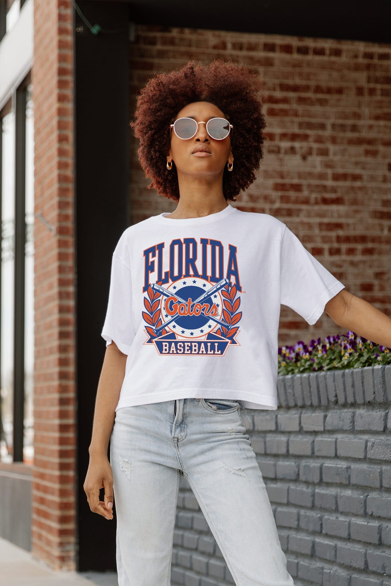 FLORIDA GATORS BASES LOADED BOXY FIT WOMEN'S CROP TEE