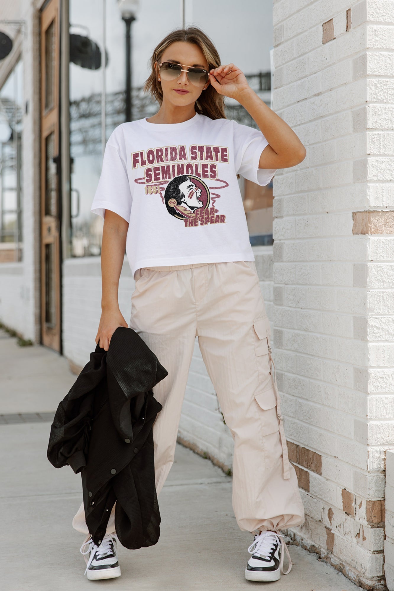 FLORIDA STATE SEMINOLES GAMEDAY GOALS BOXY FIT WOMEN'S CROP TEE