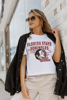 FLORIDA STATE SEMINOLES GAMEDAY GOALS BOXY FIT WOMEN'S CROP TEE