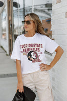 FLORIDA STATE SEMINOLES GAMEDAY GOALS BOXY FIT WOMEN'S CROP TEE