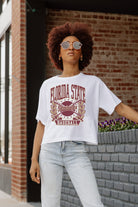 FLORIDA STATE SEMINOLES BASES LOADED BOXY FIT WOMEN'S CROP TEE