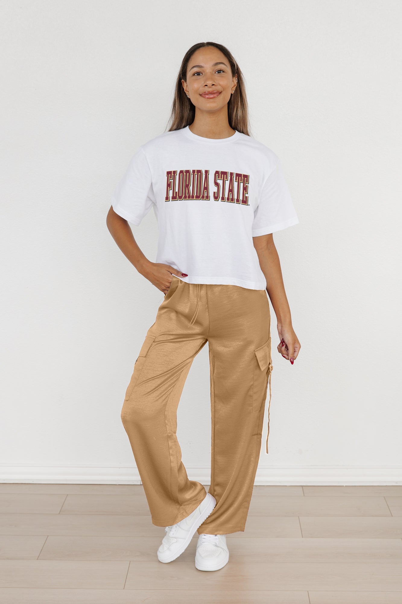 FLORIDA STATE SEMINOLES ALL-STAR APPEAL BOXY FIT WOMEN'S CROPPED TEE BY MADI PREWETT TROUTT