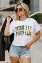 GREEN BAY PACKERS CLAIM TO FAME BOXY FIT WOMEN'S CROPPED TEE