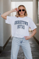 GEORGETOWN HOYAS CLAIM TO FAME BOXY FIT WOMEN'S CROPPED TEE