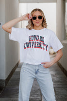 HOWARD BISON CLAIM TO FAME BOXY FIT WOMEN'S CROPPED TEE