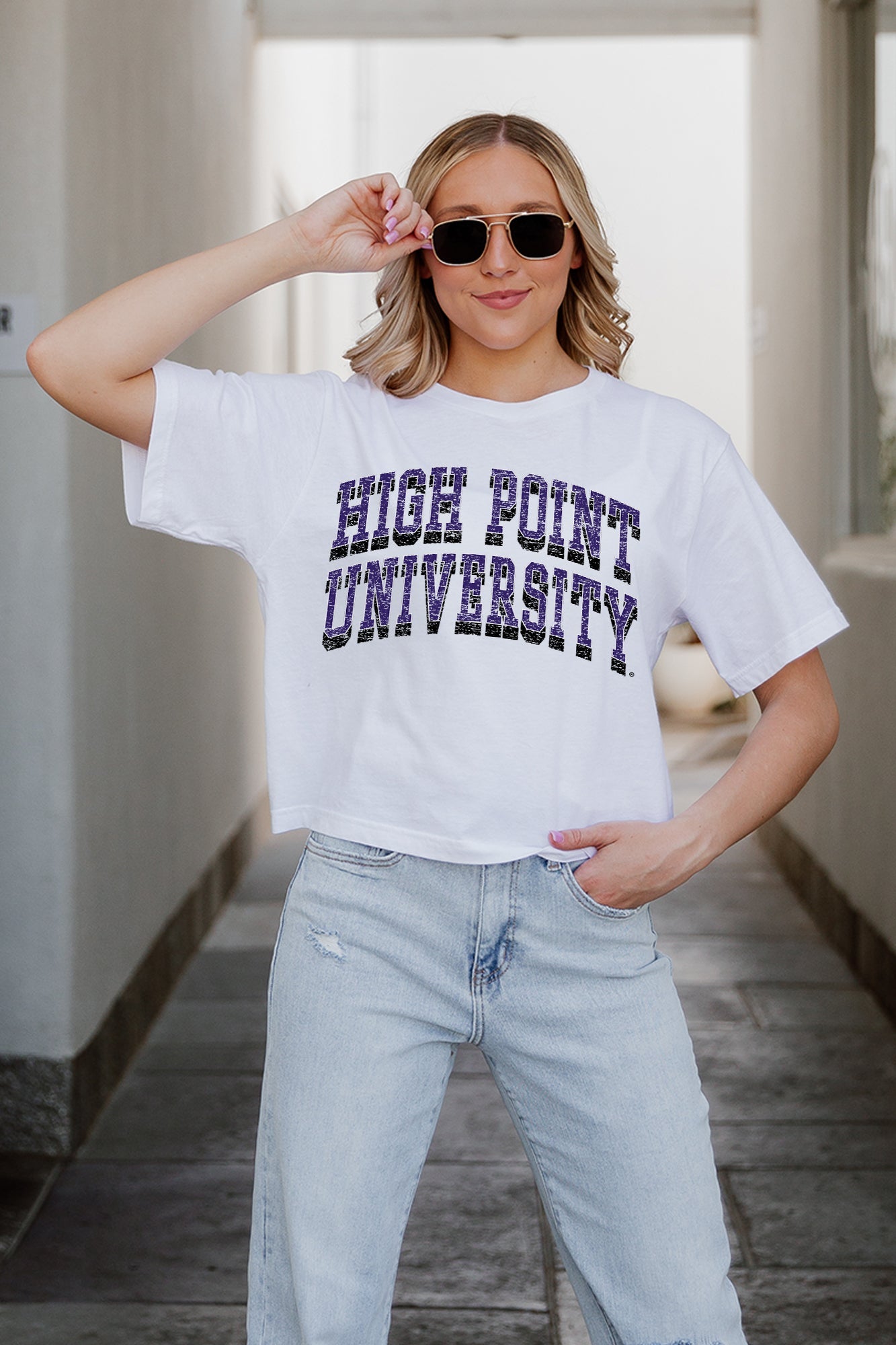 HIGH POINT PANTHERS CLAIM TO FAME BOXY FIT WOMEN'S CROPPED TEE