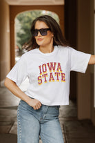 IOWA STATE CYCLONES CLAIM TO FAME BOXY FIT WOMEN'S CROPPED TEE