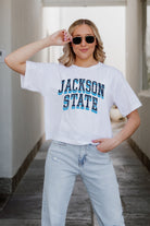 JACKSON STATE TIGERS CLAIM TO FAME BOXY FIT WOMEN'S CROPPED TEE