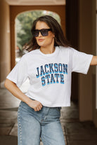 JACKSON STATE TIGERS CLAIM TO FAME BOXY FIT WOMEN'S CROPPED TEE