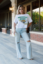 JACKSONVILLE JAGUARS GAMEDAY GOALS BOXY FIT WOMEN'S CROP TEE