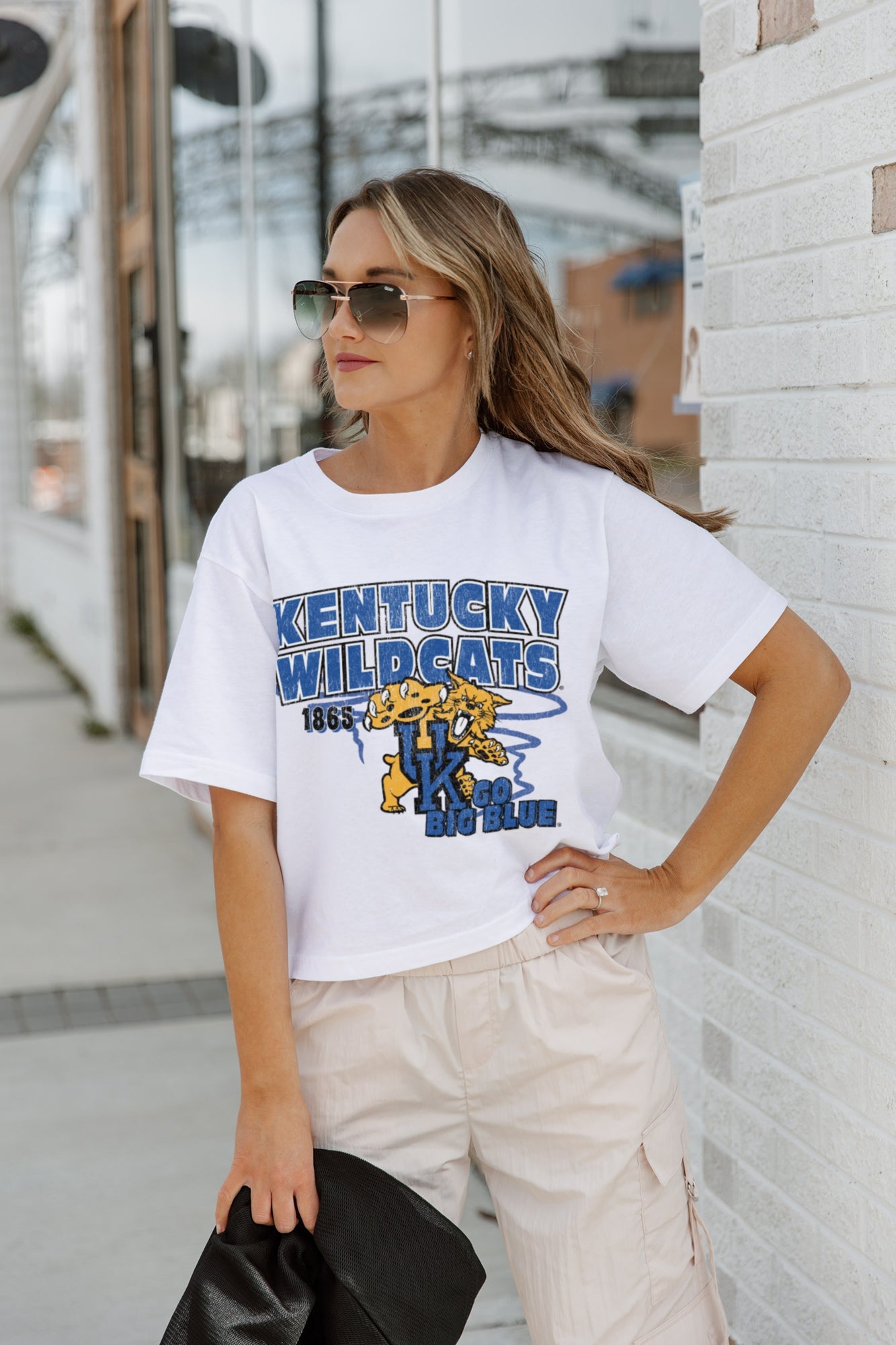 KENTUCKY WILDCATS GAMEDAY GOALS BOXY FIT WOMEN'S CROP TEE