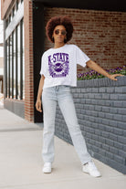 KANSAS STATE WILDCATS BASES LOADED BOXY FIT WOMEN'S CROP TEE