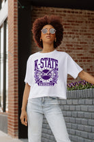 KANSAS STATE WILDCATS BASES LOADED BOXY FIT WOMEN'S CROP TEE