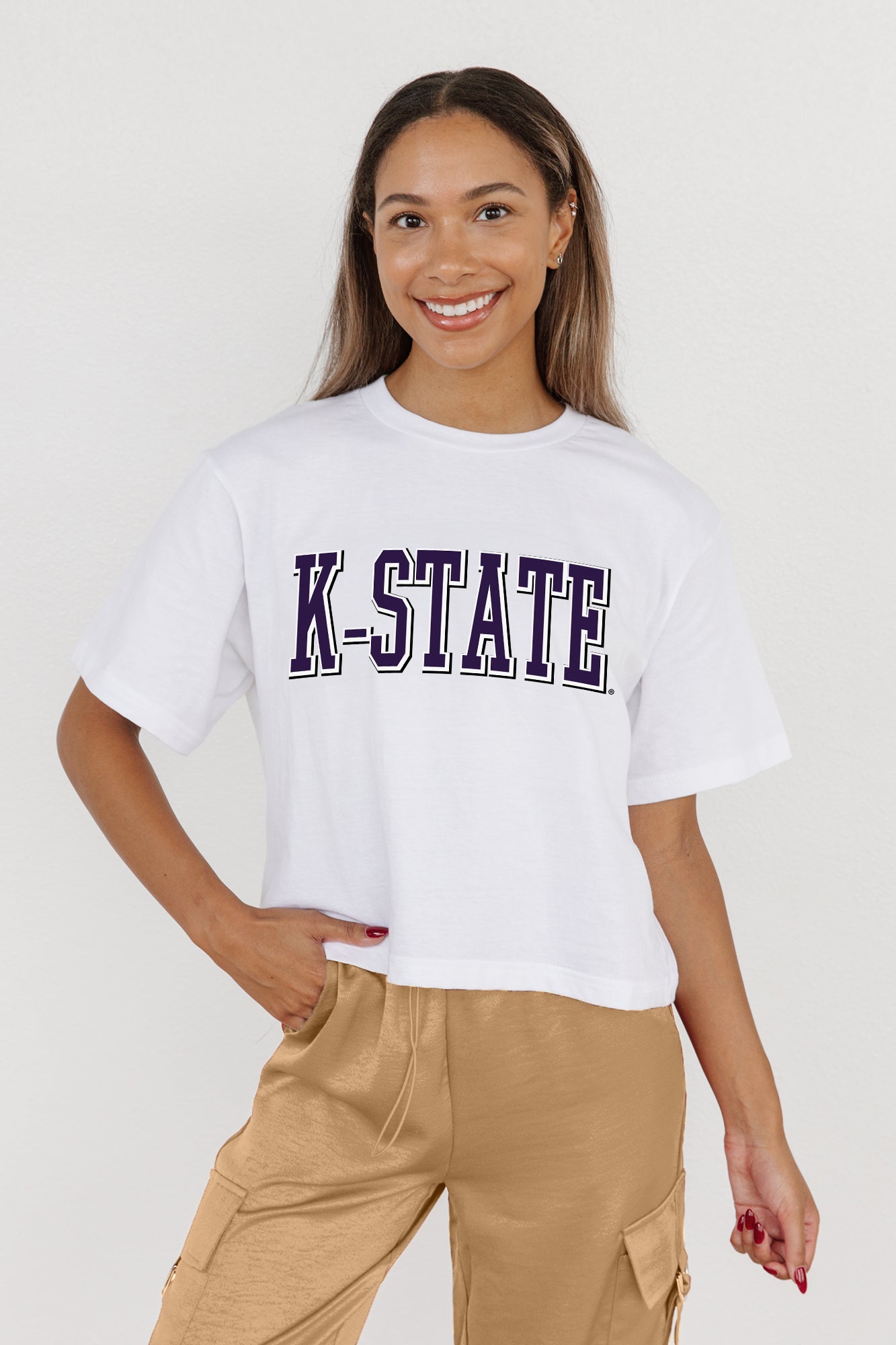 KANSAS STATE WILDCATS ALL-STAR APPEAL BOXY FIT WOMEN'S CROPPED TEE BY MADI PREWETT TROUTT