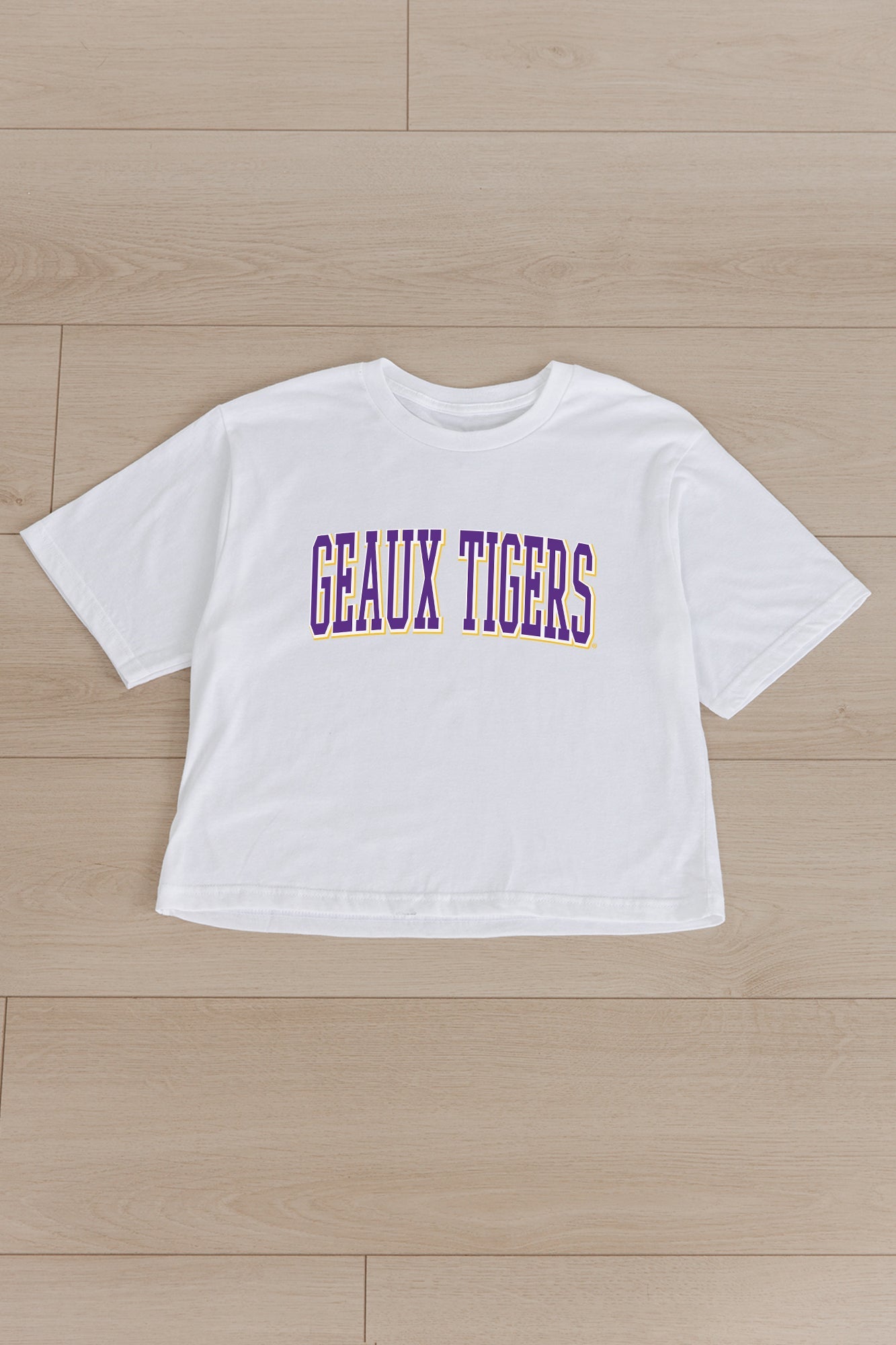 LSU TIGERS ALL-STAR APPEAL BOXY FIT WOMEN'S CROPPED TEE BY MADI PREWETT TROUTT