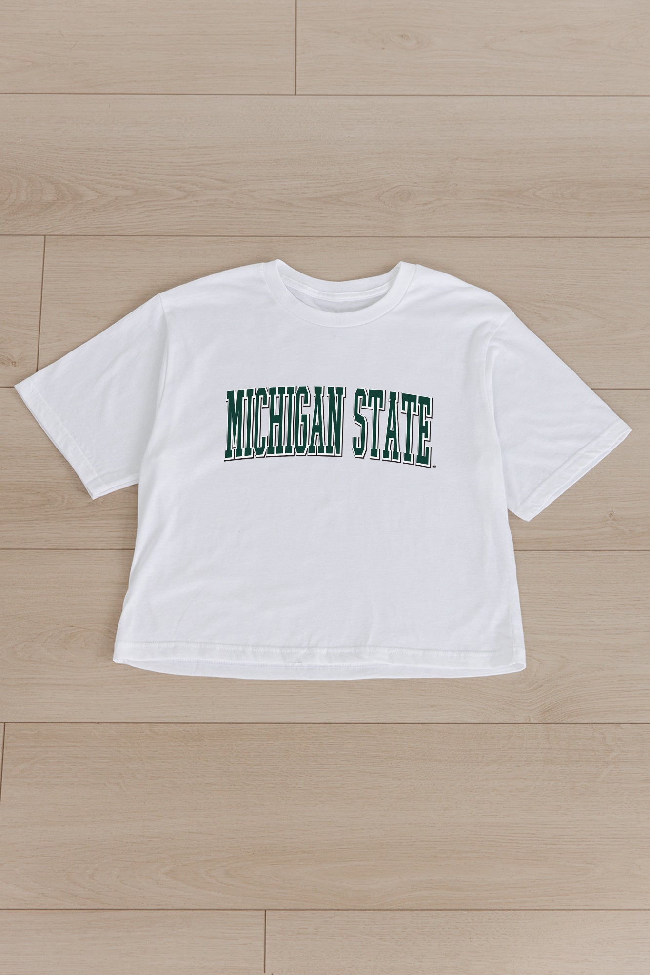 MICHIGAN STATE SPARTANS ALL-STAR APPEAL BOXY FIT WOMEN'S CROPPED TEE BY MADI PREWETT TROUTT