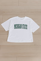 MICHIGAN STATE SPARTANS ALL-STAR APPEAL BOXY FIT WOMEN'S CROPPED TEE BY MADI PREWETT TROUTT