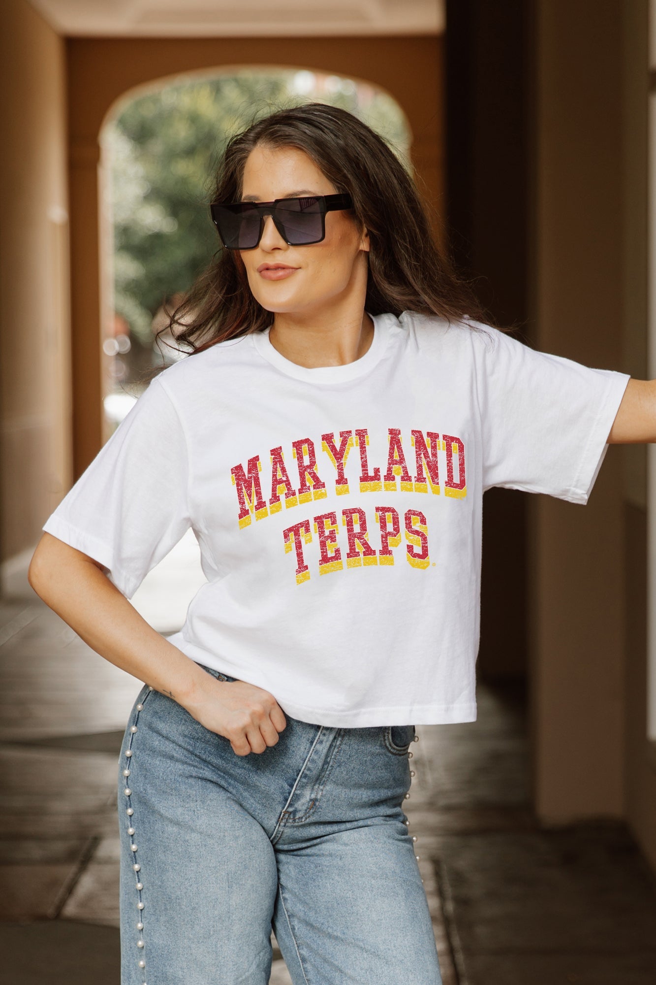 MARYLAND TERRAPINS CLAIM TO FAME BOXY FIT WOMEN'S CROPPED TEE