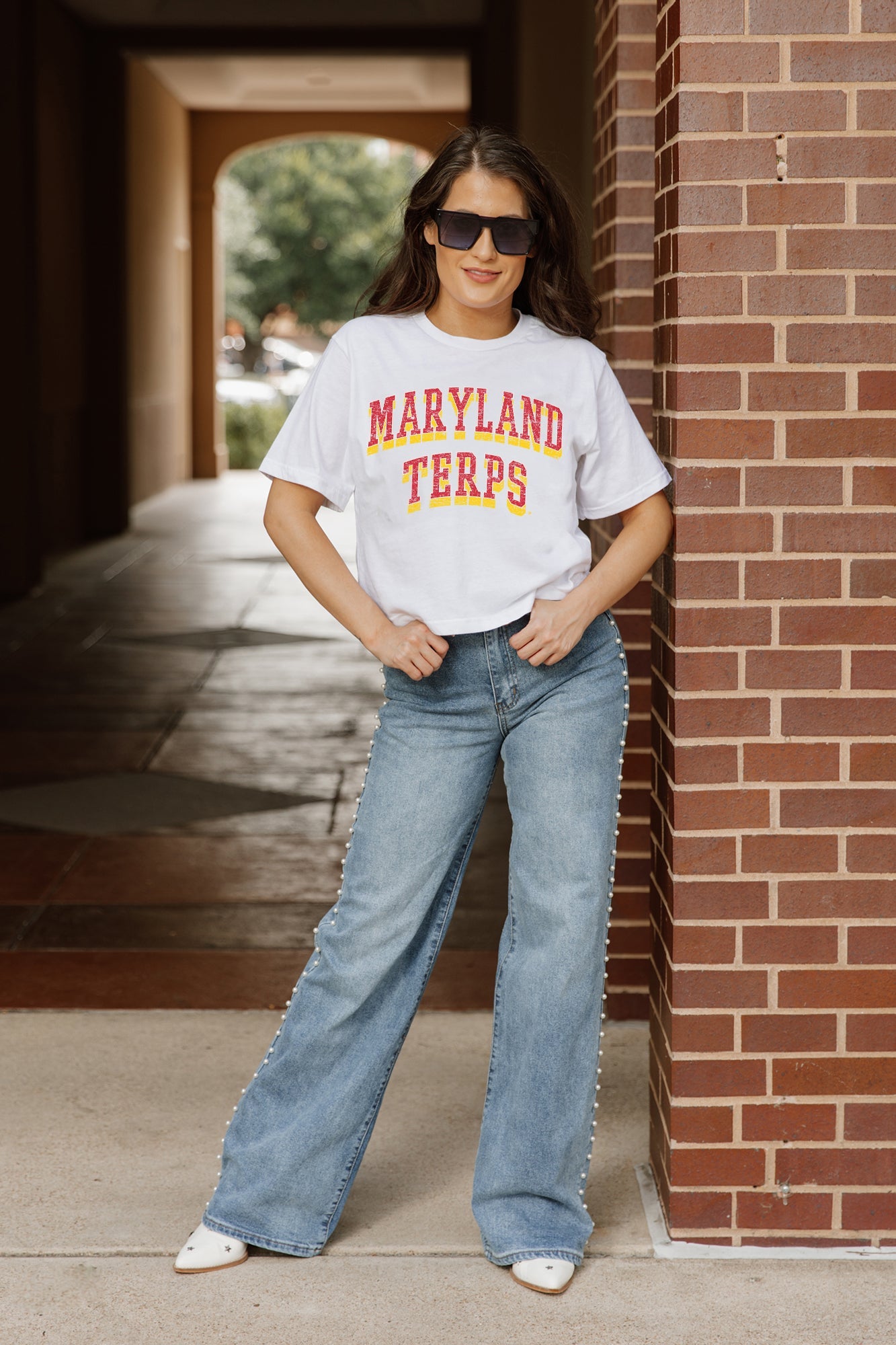 MARYLAND TERRAPINS CLAIM TO FAME BOXY FIT WOMEN'S CROPPED TEE