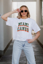 MIAMI HURRICANES CLAIM TO FAME BOXY FIT WOMEN'S CROPPED TEE