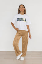 MICHIGAN WOLVERINES ALL-STAR APPEAL BOXY FIT WOMEN'S CROPPED TEE BY MADI PREWETT TROUTT