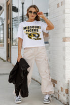 MISSOURI TIGERS GAMEDAY GOALS BOXY FIT WOMEN'S CROP TEE