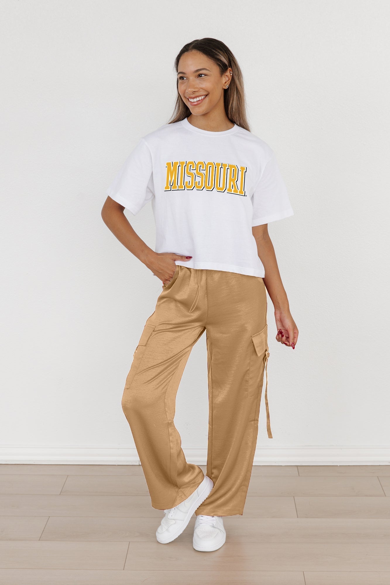 MISSOURI TIGERS ALL-STAR APPEAL BOXY FIT WOMEN'S CROPPED TEE BY MADI PREWETT TROUTT